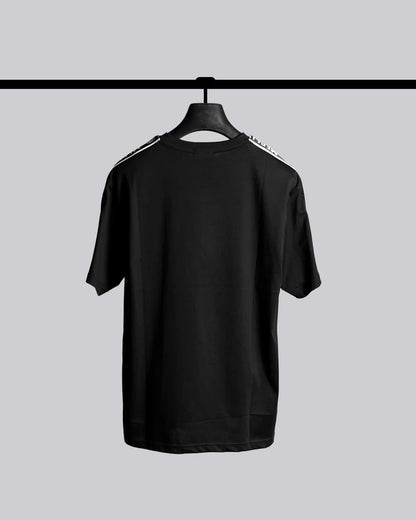 Camiseta Meclier Negra Franja Bordada