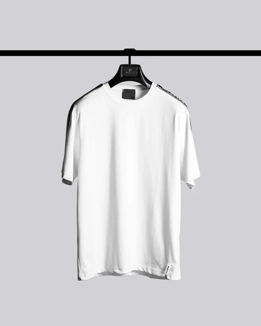 Camiseta Meclier Blanca Franja Bordada